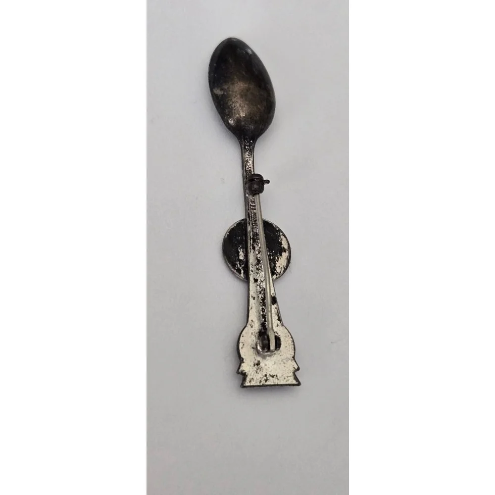 Vtg 925 sterling brooch spoon tarnish